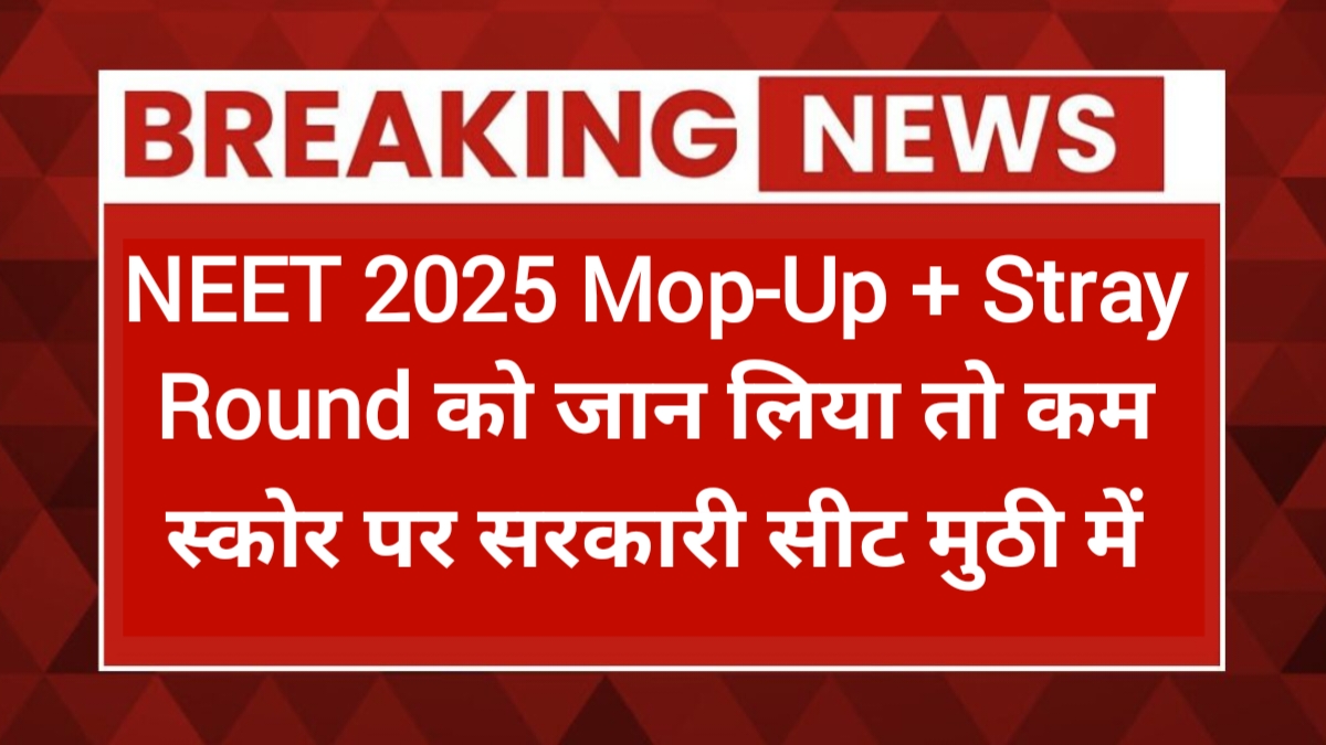 Neet 2025 mop up and stray vacancy round